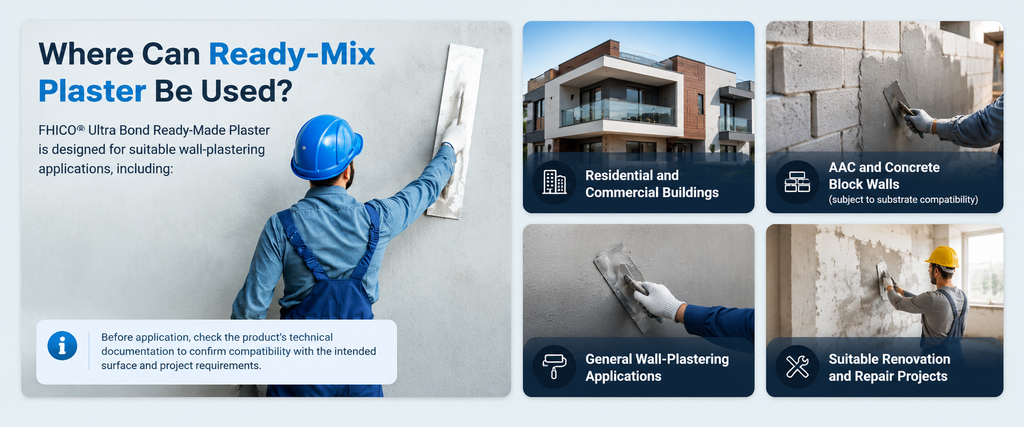 Ready-mix plaster for walls